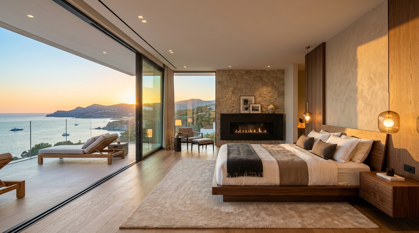 Hauptschlafzimmer-Suite mit Panoramablick